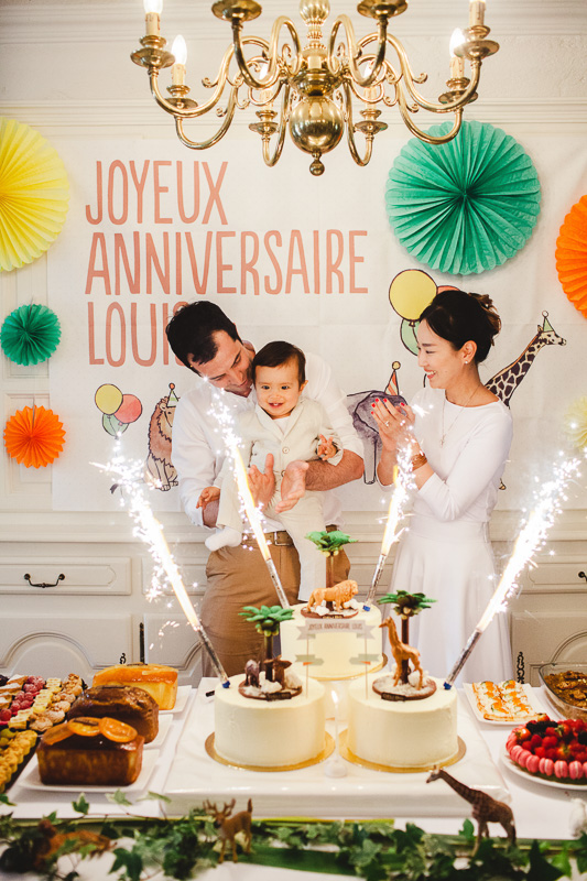 Anniversaire gâteau feux artifice
