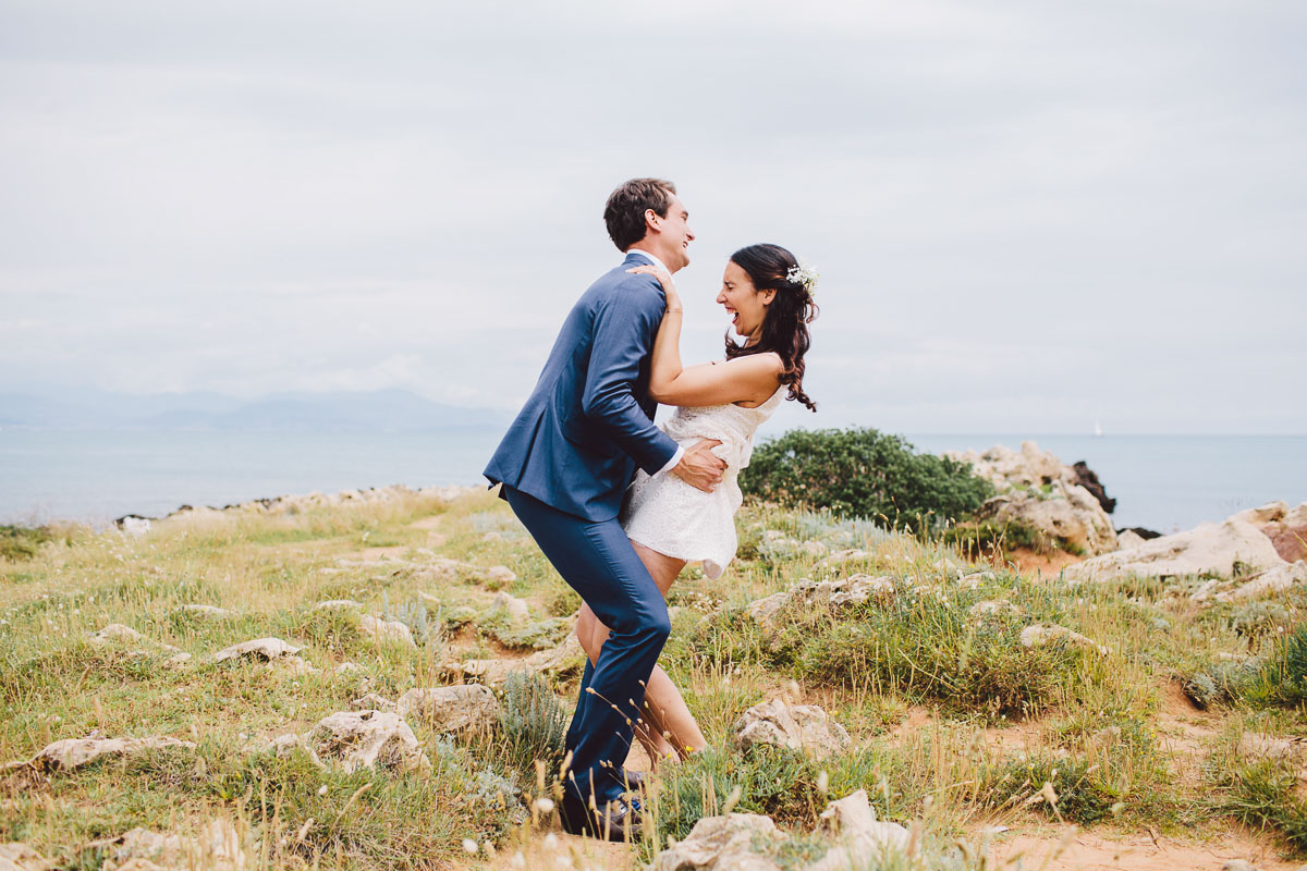 Shooting couple falaises Cote d Azur